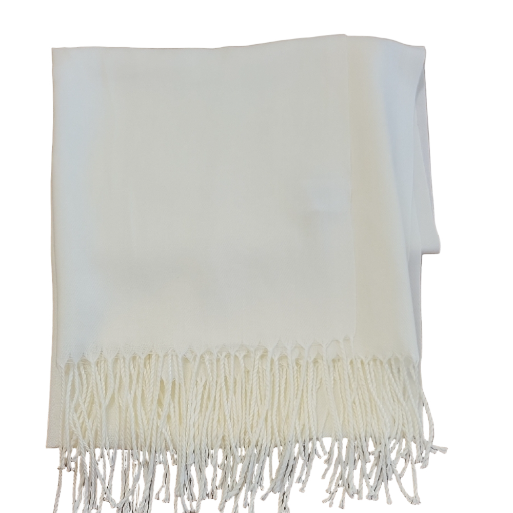 Wedding Formal Shawl With Fringe - creamy white Polyester New In Package